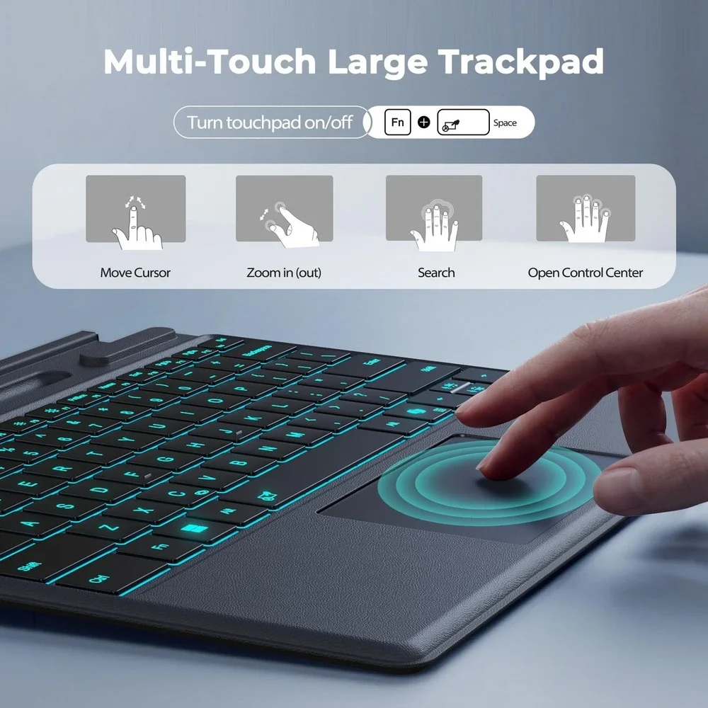 MEETION Bluetooth Backlit Keyboard with Trackpad for Surface Pro 11 10 9 8 X